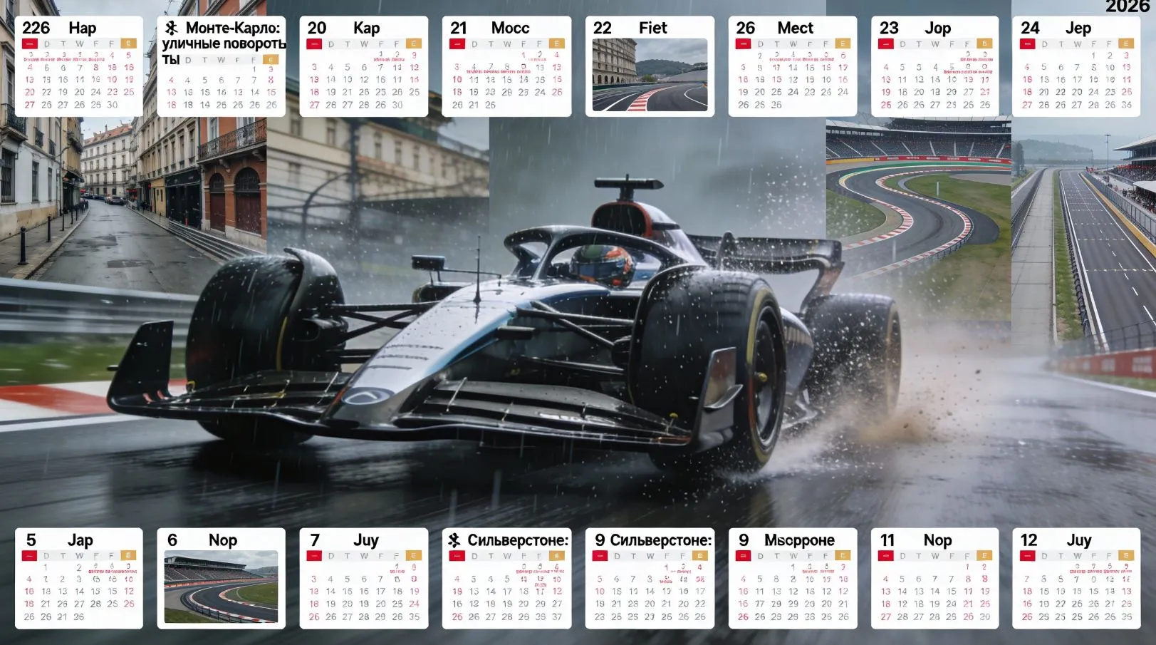 Календарь Формулы 1 сезона 2026: даты, трассы и Гран-при